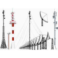 装饰电视塔中继卫星盘集合