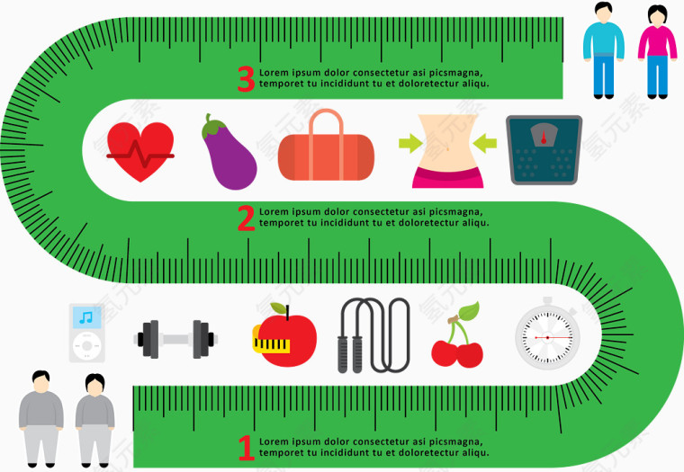 健康饮食减肥矢量
