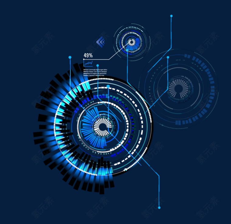 矢量科技蓝色光圈素材