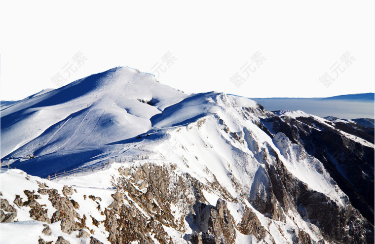 蓝色雪景