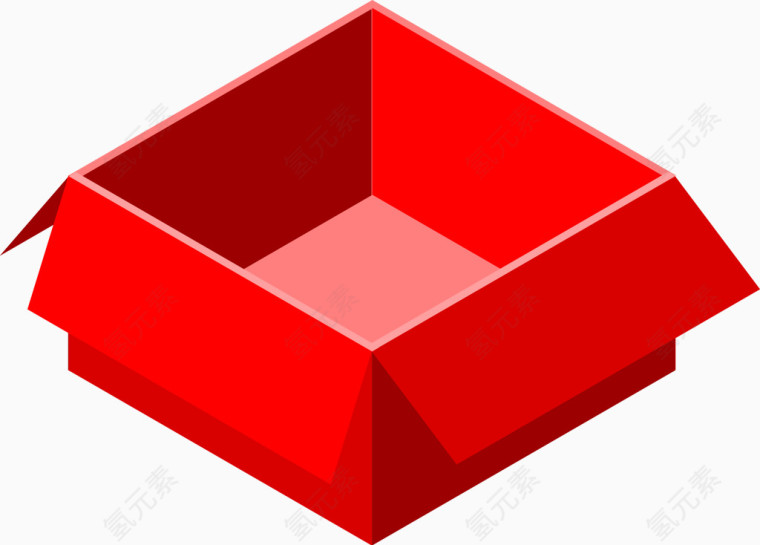 矢量手绘红色纸箱