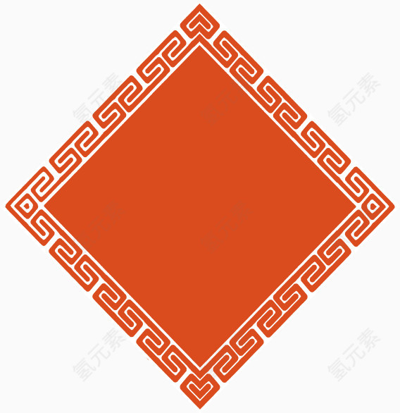 红色中国风剪纸装饰图案