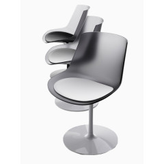 淡灰色装饰塑料质感休息椅