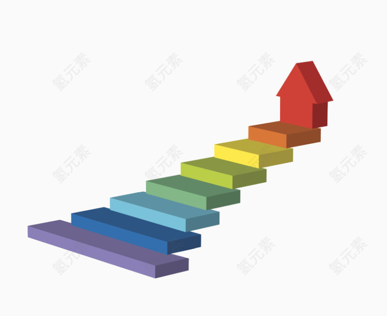 抽象进步的彩虹阶梯