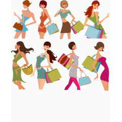 商场购物免抠时尚女人素材