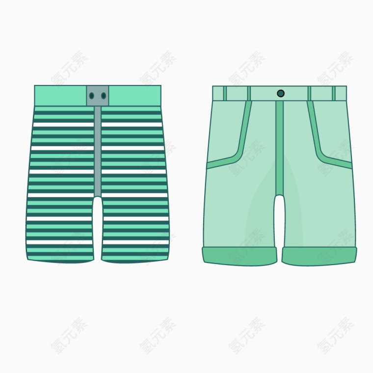 绿色男士夏季短裤