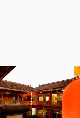 中国风红色喜庆宅院素材背景