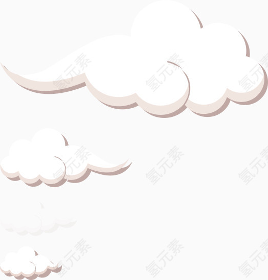 白色清新云朵装饰图案