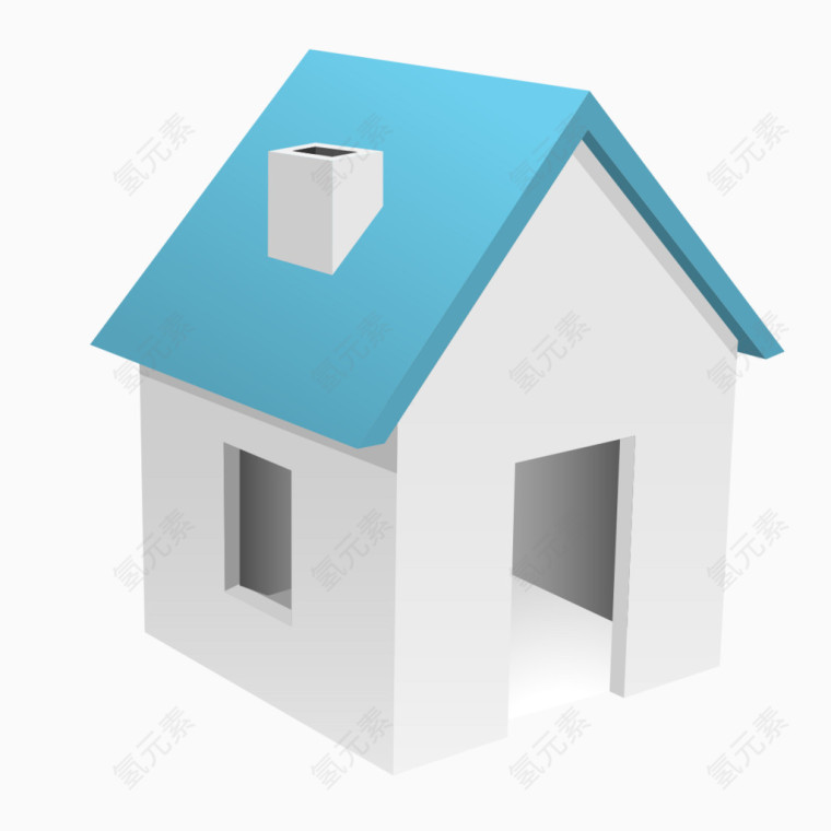 蓝色的小房子样式