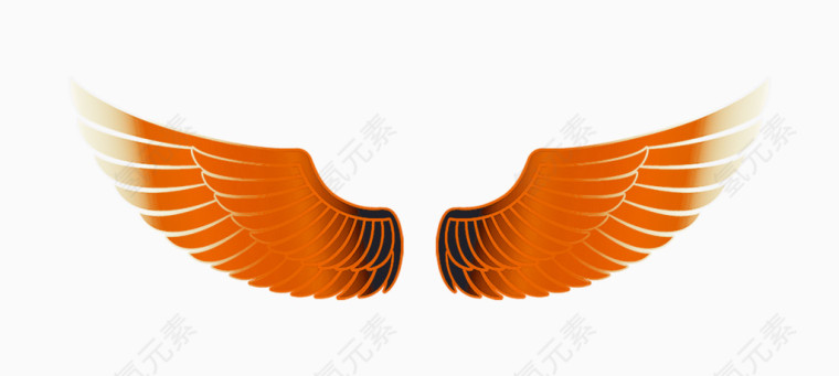 橙色翅膀免费PNG