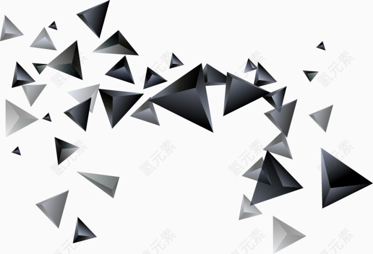 黑色炫酷几何三角碎块