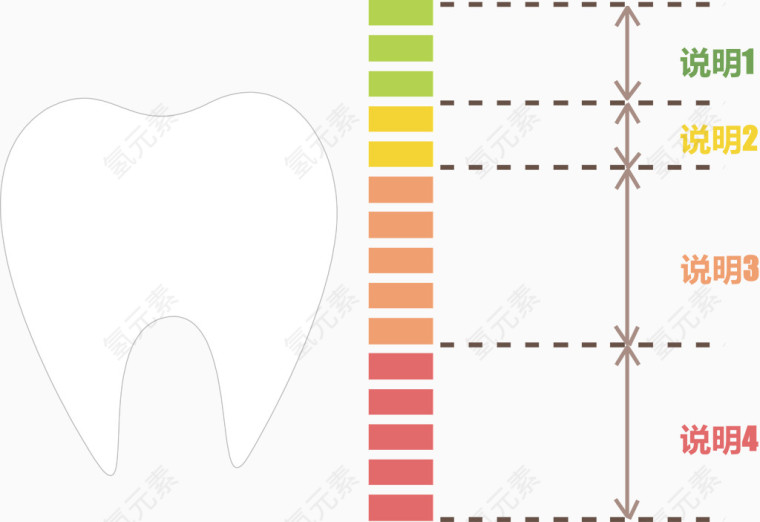 矢量牙齿保养说明图