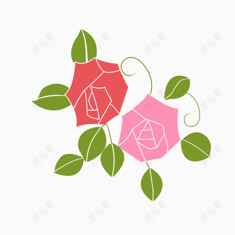 拼凑式的玫瑰花