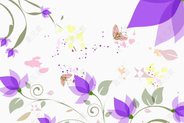 紫色花装饰图