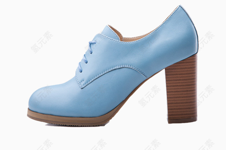 蓝色的增高皮鞋