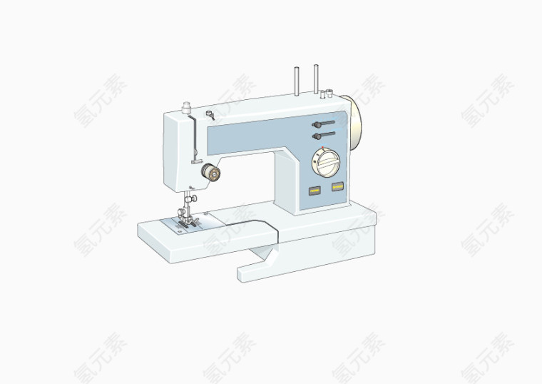 手绘白色迷你缝纫机