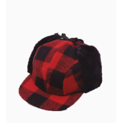 黑红保暖帽子
