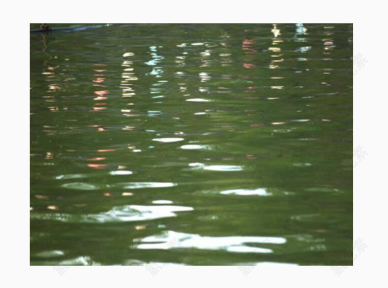 绿色湖水水面倒影水波底纹