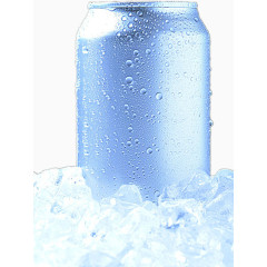 冰块与罐装啤酒