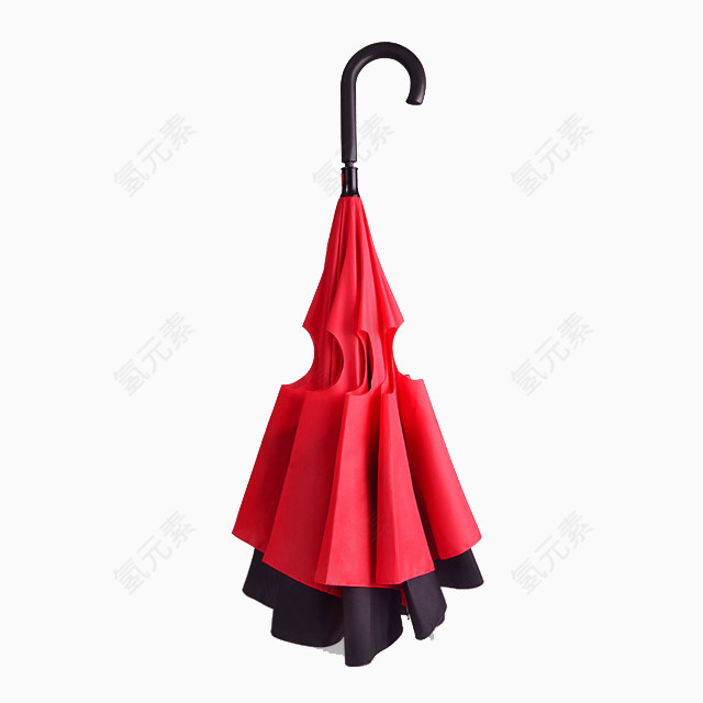 红色反向雨伞