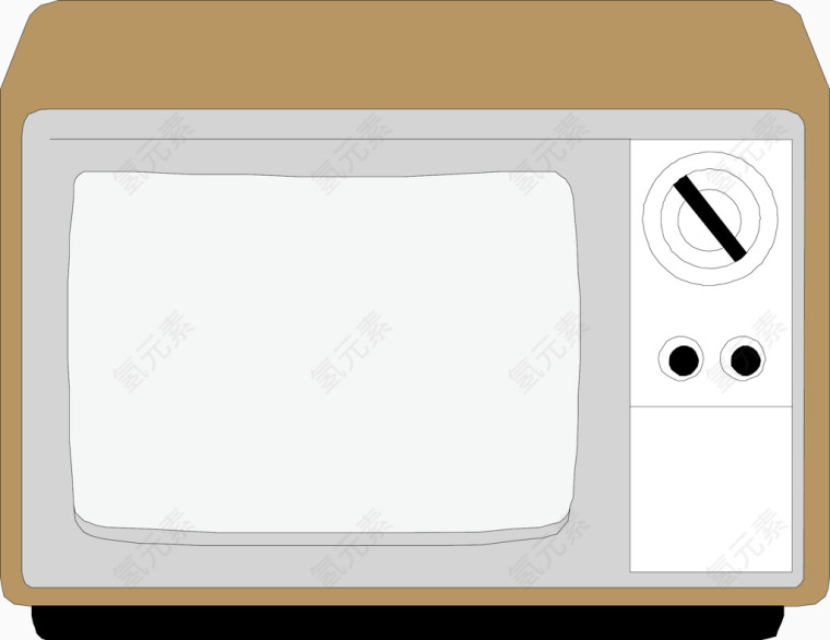 黑白电视机矢量素材
