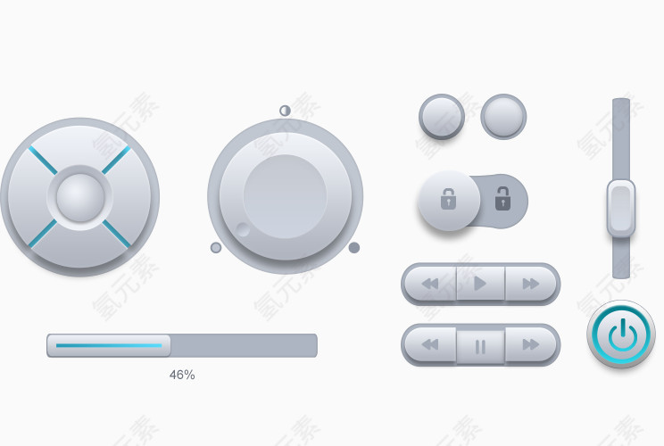 各种开关科技感按钮素材