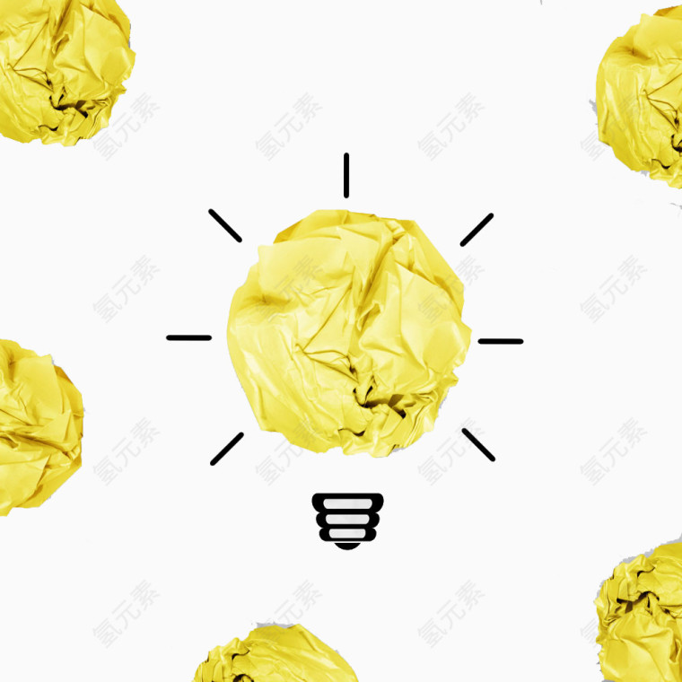 黄色灯泡装饰素材