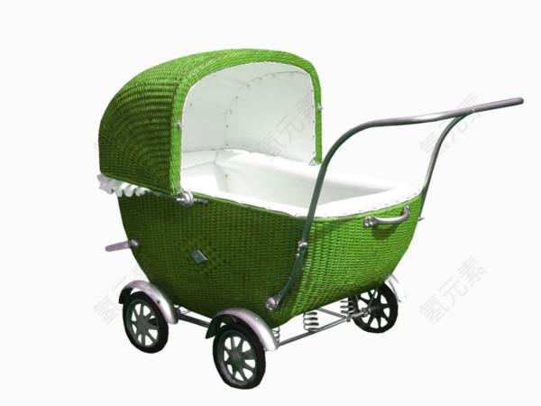 绿色婴儿车