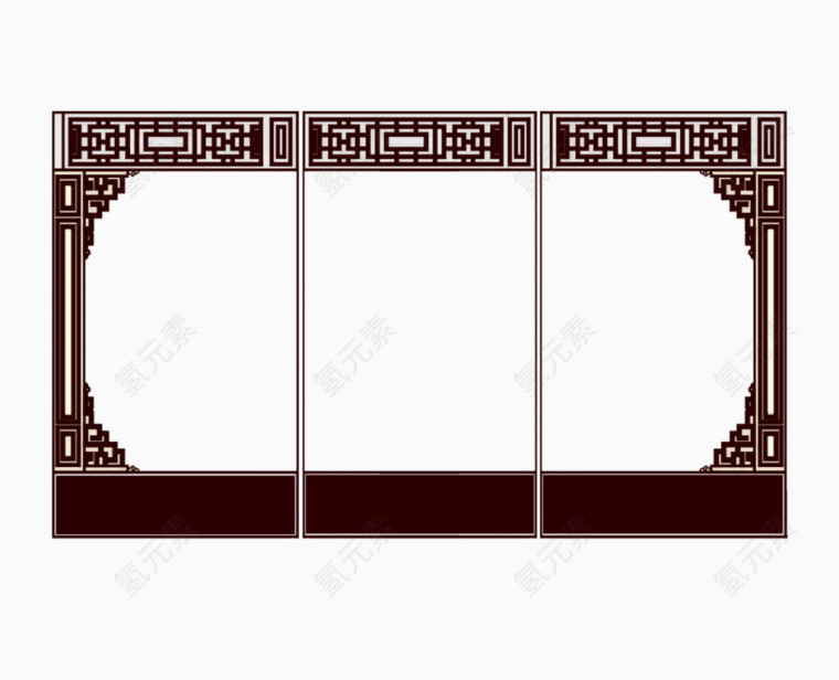 中式古风窗格边框