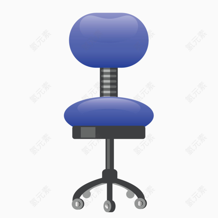 矢量蓝色摇椅办公椅子