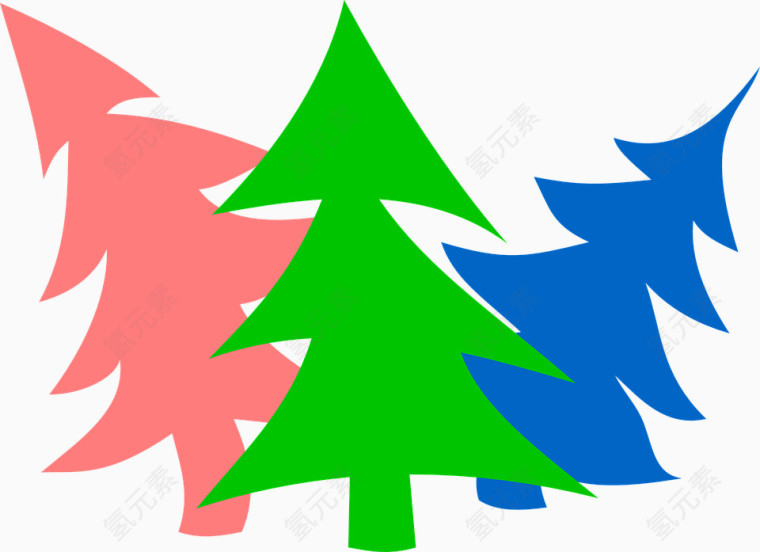 三色圣诞树