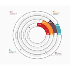 圆圈商务百分比分析矢量
