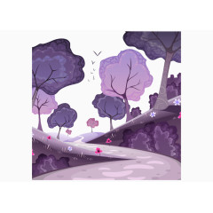 紫色森林小路