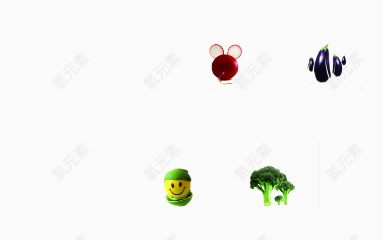 水果蔬菜拼卡通图