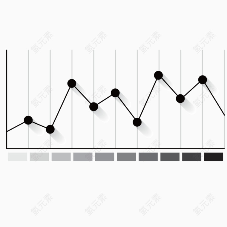 矢量黑色节点表格折线图
