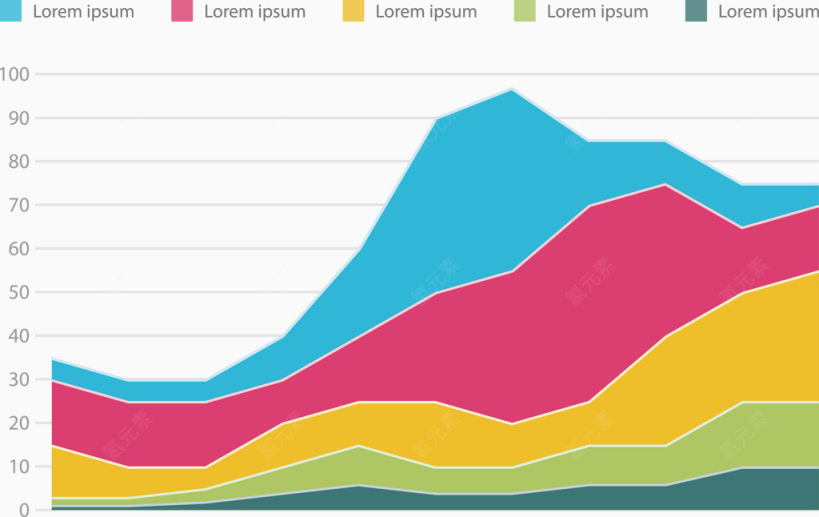 折线统计图矢量素材下载