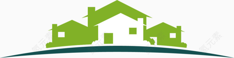 绿色抽象房子素材图片