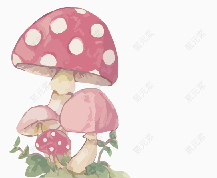 矢量手绘小蘑菇
