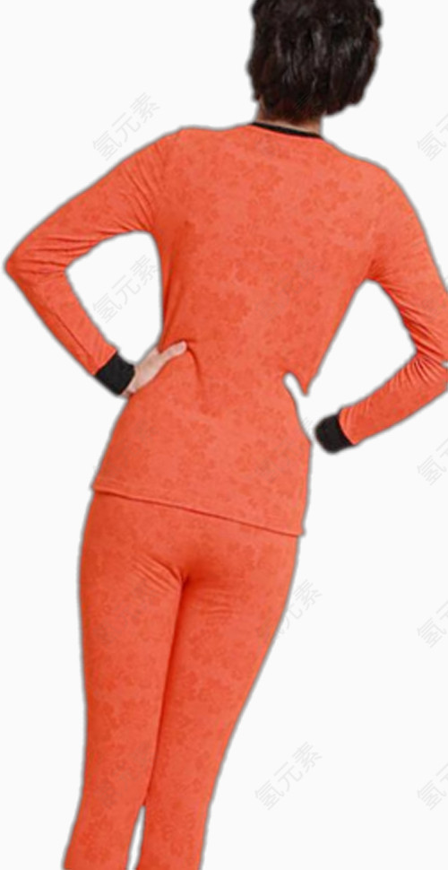 女士橘红色保暖内衣