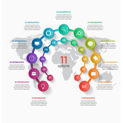 圆弧形商务信息图表矢量素材