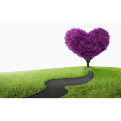创意紫色爱心心愿树