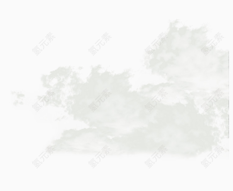 白色简约云海装饰图案