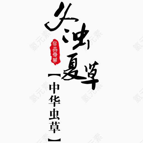 冬虫夏草中华虫草艺术字