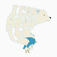 卡通企鹅背北极熊