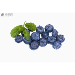 一堆新鲜的蓝莓
