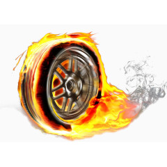 创意轮胎火焰素材