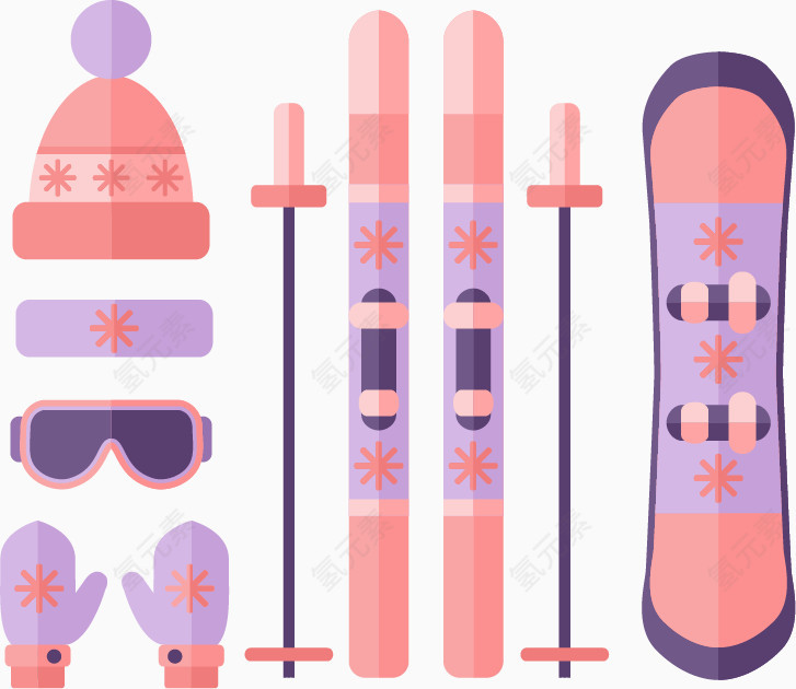 粉色滑雪套装