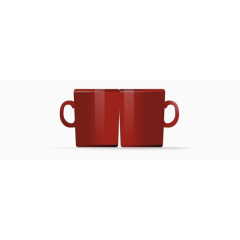 两个红色茶杯