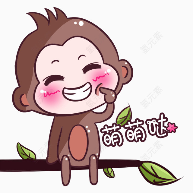 棕色卡通猴子装饰图案