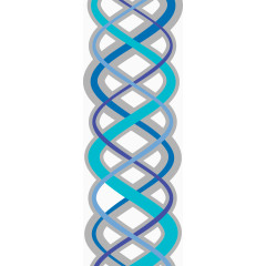 蓝色矢量基因链图形